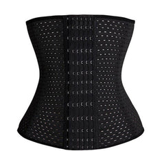 Load image into Gallery viewer, Latex Rubber Hollow Breathable Corset Body Shaper Abdominal Belt BK/2XL