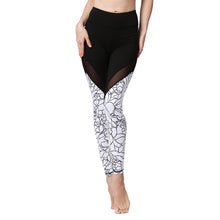 Load image into Gallery viewer, Sexy Women Print Elastic Waist Patchwork Stretch Slim Legging