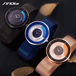 Sinobi Fashion Unique Rotating Luxury Ultra-Thin Steel Watch