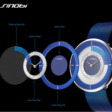 Load image into Gallery viewer, Sinobi Fashion Unique Rotating Luxury Ultra-Thin Steel Watch