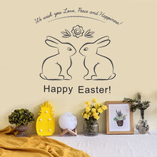 Load image into Gallery viewer, Happy Easter Rabbit Vinyl Decal Art Wall Sticker DIY Home Room Decor