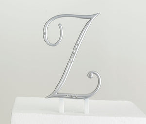 Lillian Rose Silver Rhinestone Monogram Letter Z Cake Topper